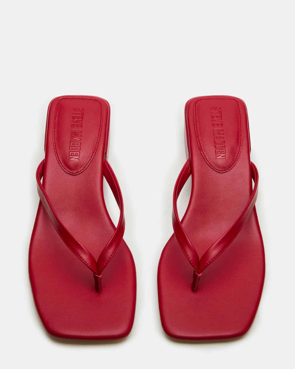 CARIBBEAN Red Square-Toe Mule Thong Women's Sandal | Steve Madden US