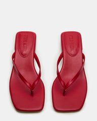 CARIBBEAN Red Square-Toe Mule Thong Women's Sandal | Steve Madden US