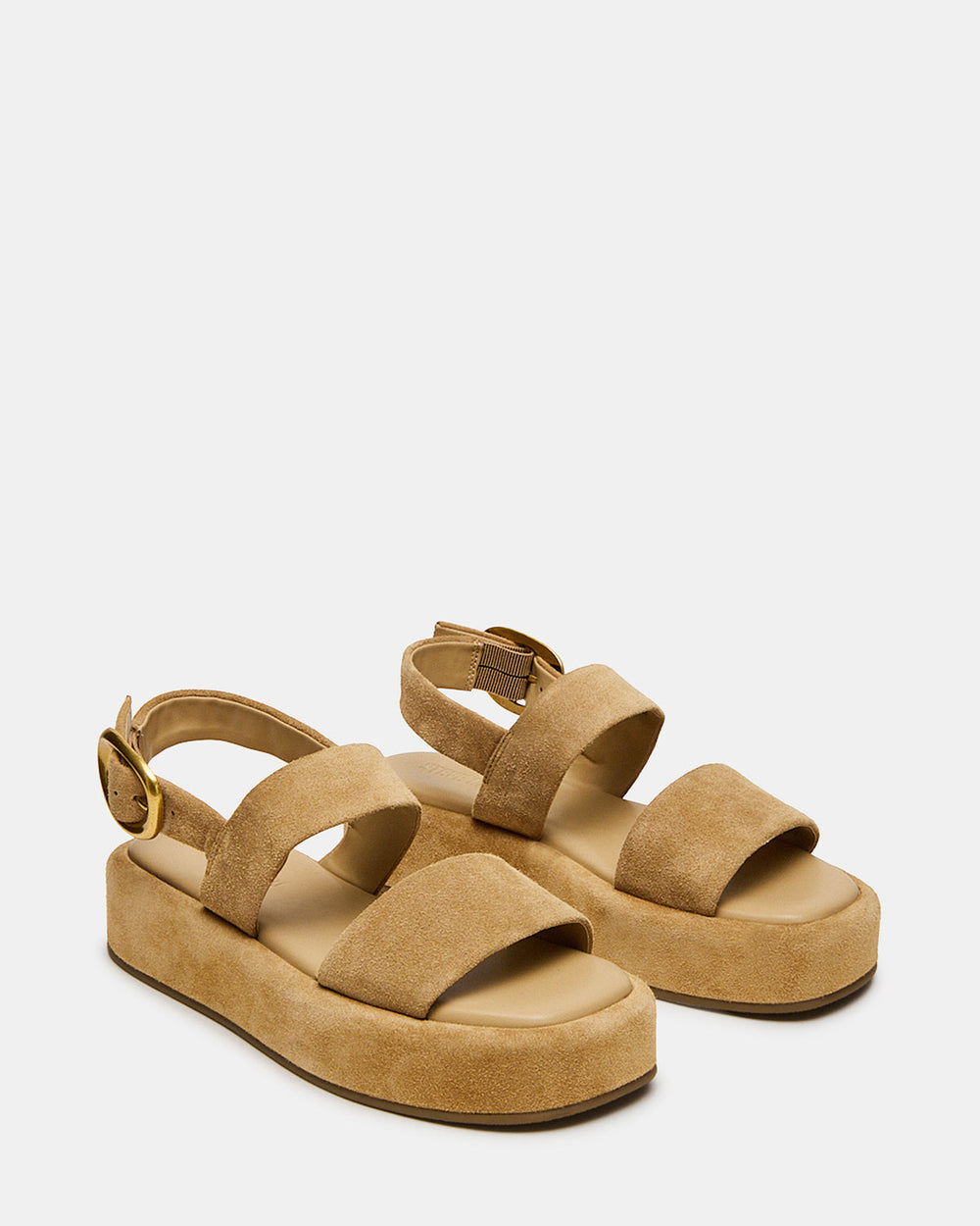 BARONI Sand Suede Square-Toe Platform Women's Sandals | Steve Madden outlet