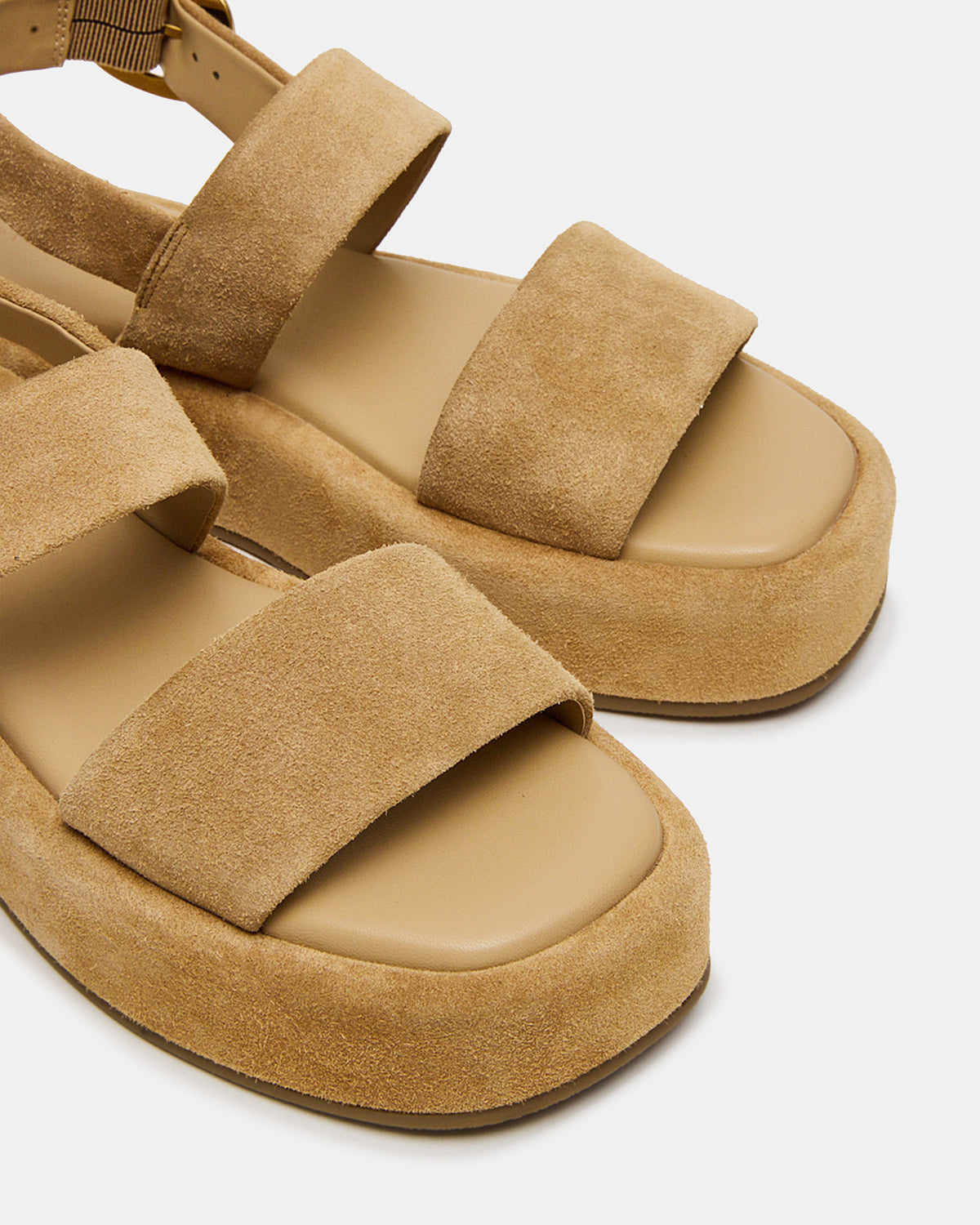 BARONI Sand Suede Square-Toe Platform Women's Sandals | Steve Madden outlet