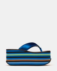 SEVILLA Blue Multi Thong Platform Chunky Flatform Square-Toe Women's Sandal | Steve Madden Sale