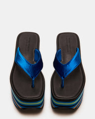 SEVILLA Blue Multi Thong Platform Chunky Flatform Square-Toe Women's Sandal | Steve Madden Sale