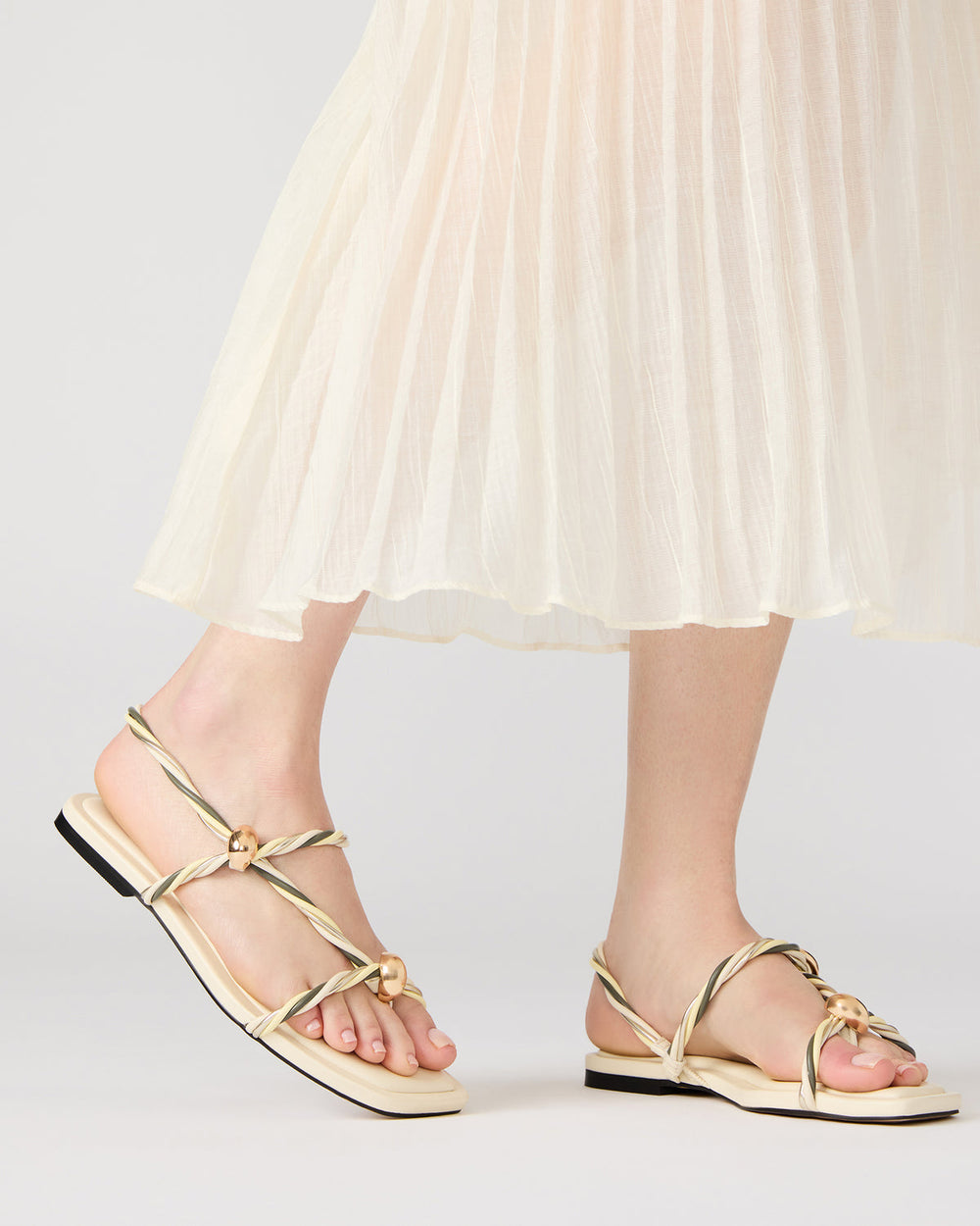 LOCO Bone Multi Women's Strappy Square Toe Sandal | Steve Madden for Sale