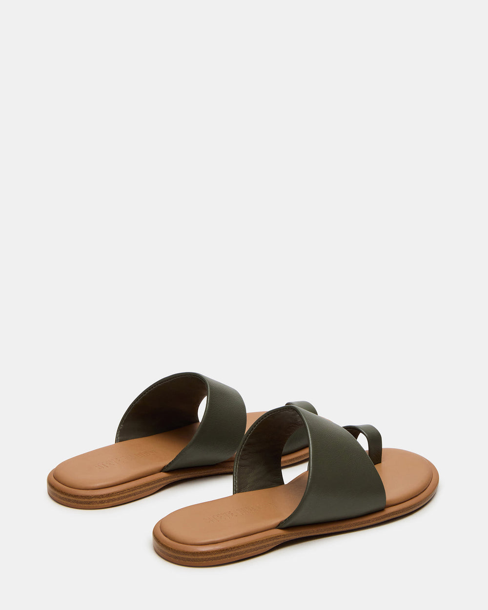 ZANI Olive Leather Women's Slide Sandal | Steve Madden discount
