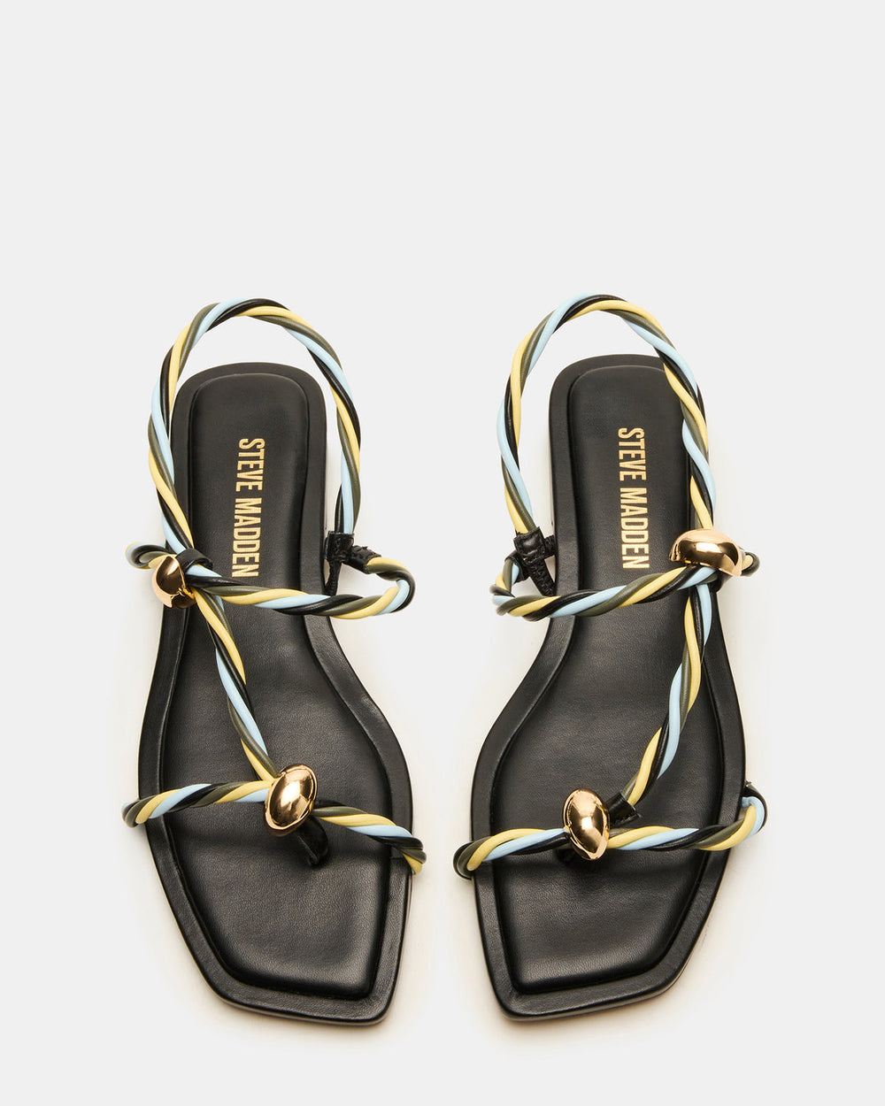 LOCO Black Multi Women's Strappy Square Toe Sandal | Steve Madden outlet
