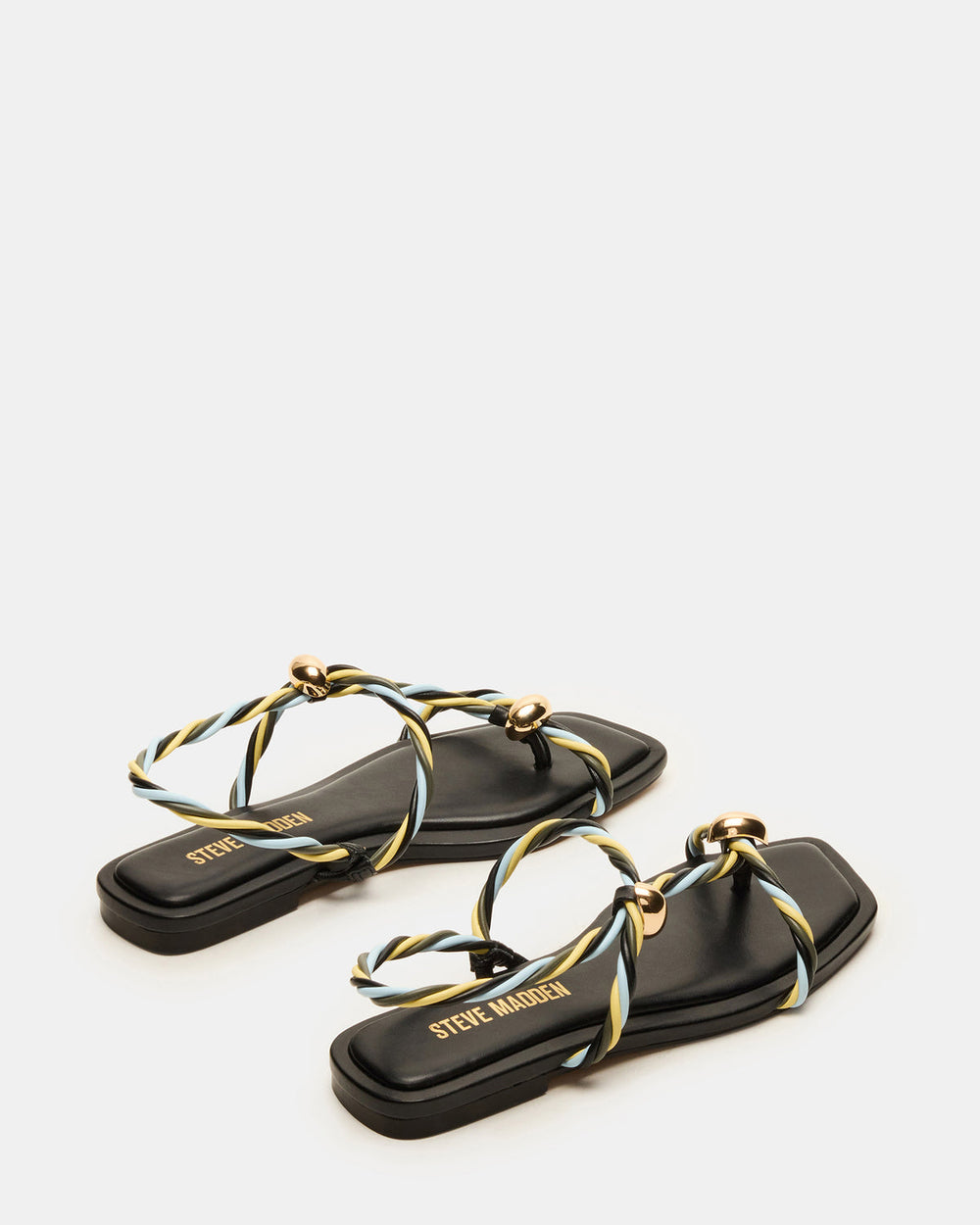 LOCO Black Multi Women's Strappy Square Toe Sandal | Steve Madden outlet