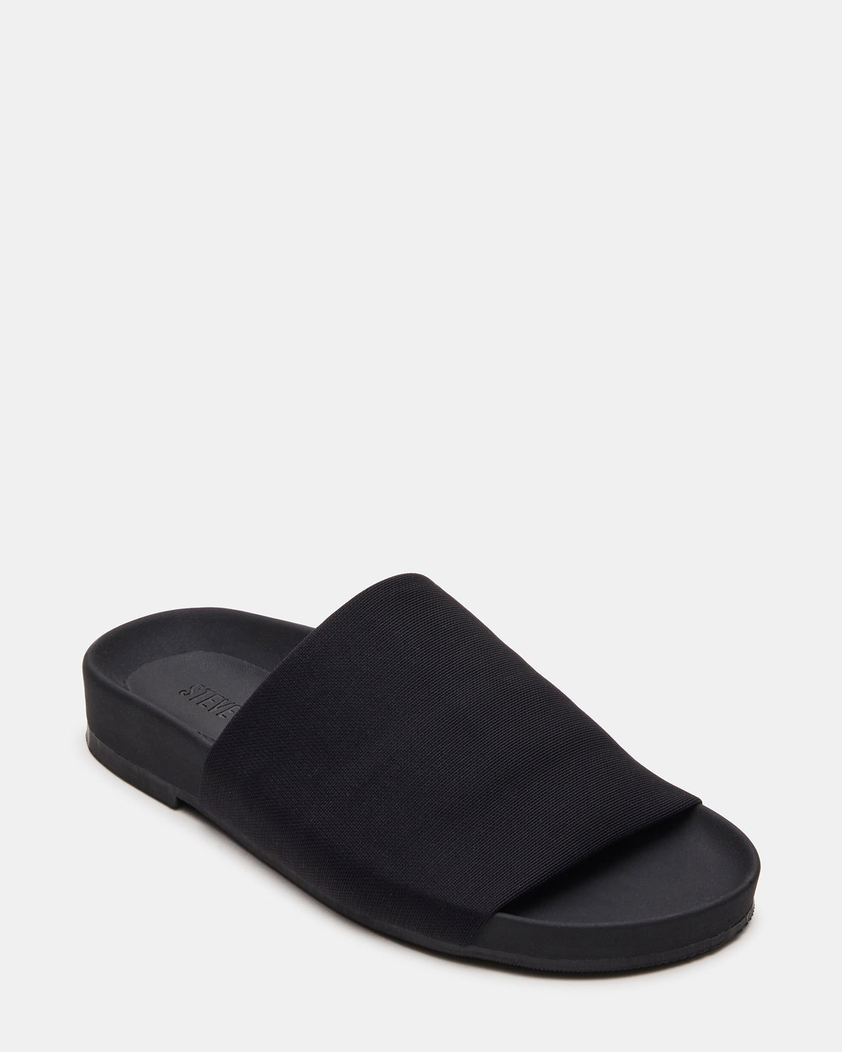 SANSA Black Flatform Footbed Slide Women's Sandal | Steve Madden discount