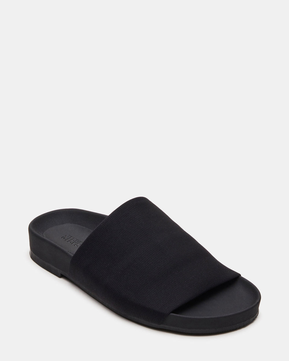SANSA Black Flatform Footbed Slide Women's Sandal | Steve Madden discount