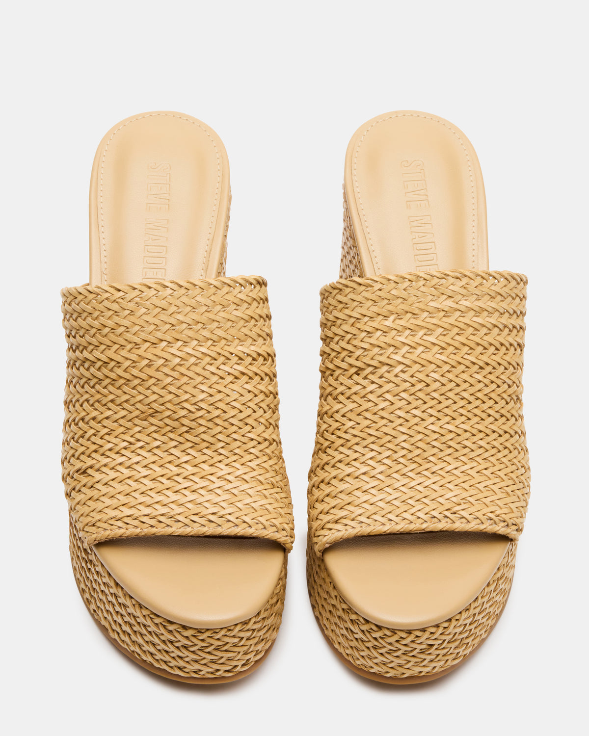 CASSI Natural Platform Raffia Wedge Women's Sandal | Steve Madden discount