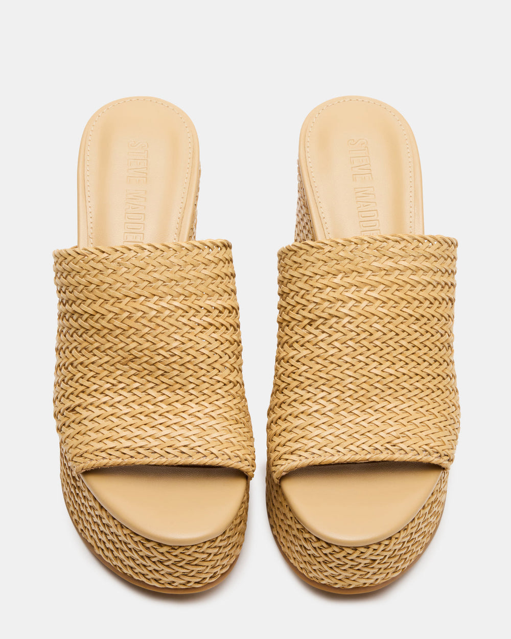 CASSI Natural Platform Raffia Wedge Women's Sandal | Steve Madden discount
