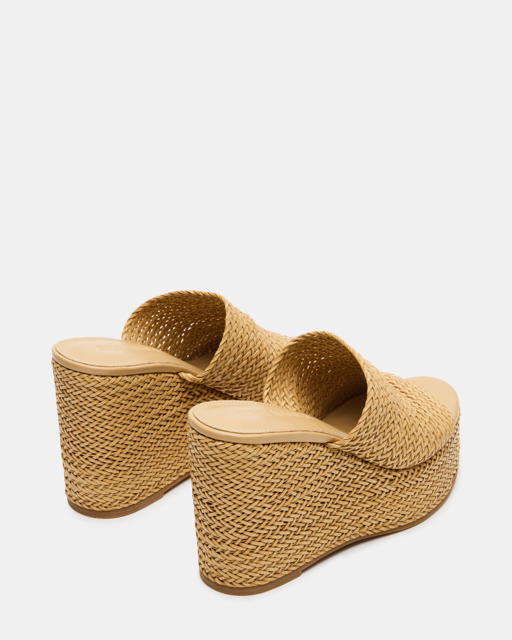 CASSI Natural Platform Raffia Wedge Women's Sandal | Steve Madden discount