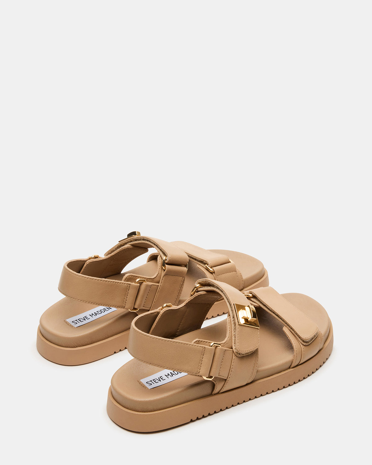 MONA Beige Leather Flatform Women's Sandal | Steve Madden US