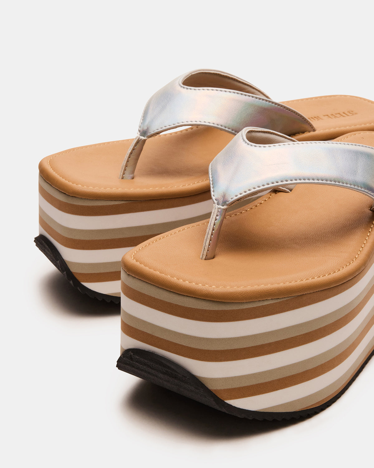 SEVILLA Natural Multi Thong Platform Chunky Flatform Square-Toe Women's Sandal | Steve Madden for Sale