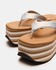 SEVILLA Natural Multi Thong Platform Chunky Flatform Square-Toe Women's Sandal | Steve Madden for Sale