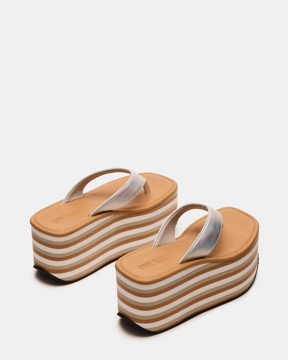 SEVILLA Natural Multi Thong Platform Chunky Flatform Square-Toe Women's Sandal | Steve Madden for Sale