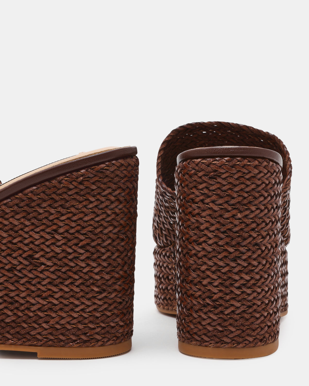 CASSI Brown Platform Raffia Wedge Women's Sandal | Steve Madden on Sale