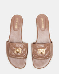 MORELAND Mocha Quilted Slide Women's Sandal | Steve Madden online