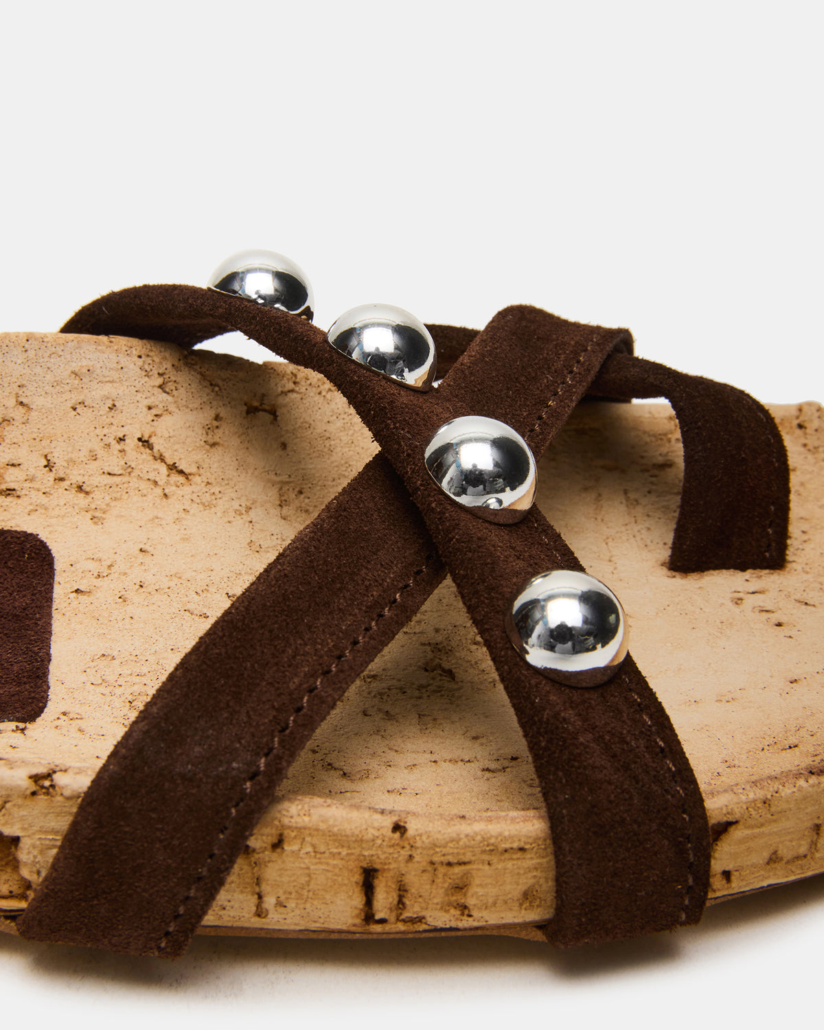 KELSO Brown Suede Flatform Strappy Studded Women's Sandal | Steve Madden for Sale