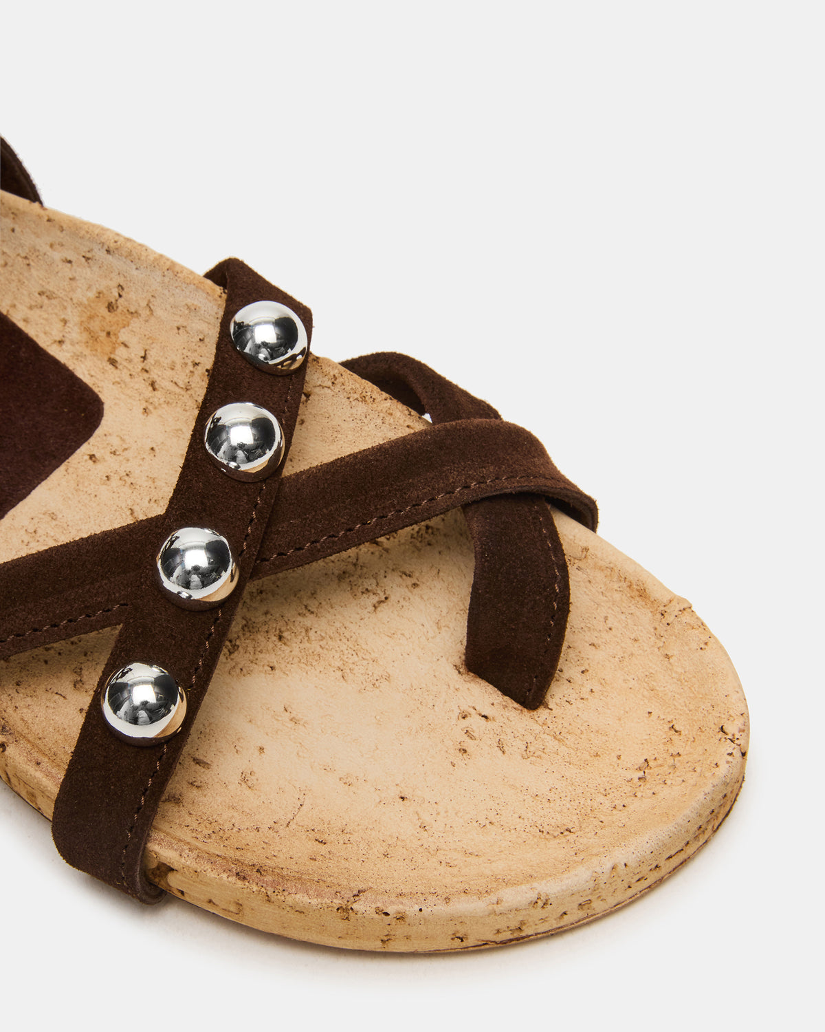 KELSO Brown Suede Flatform Strappy Studded Women's Sandal | Steve Madden for Sale