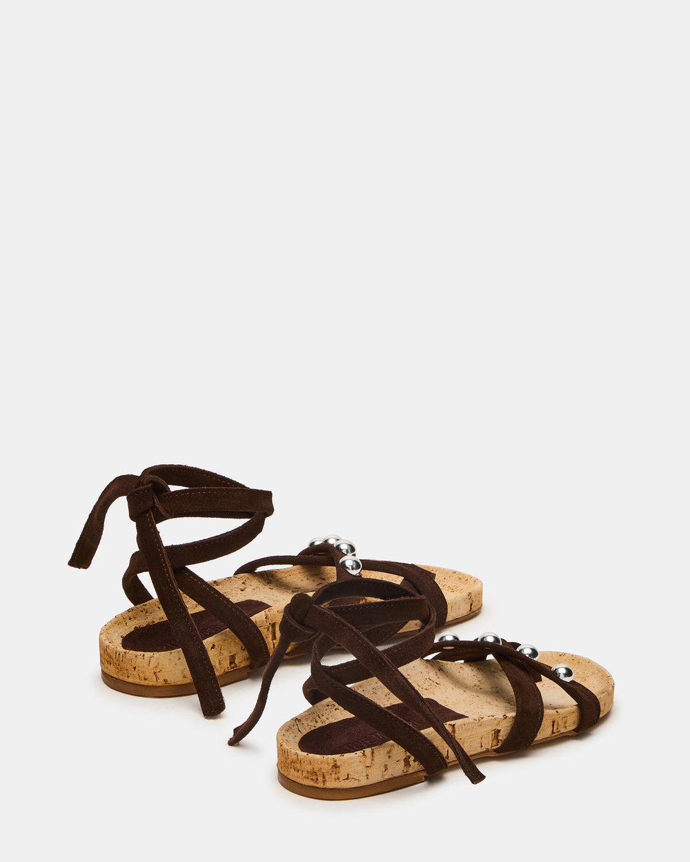 KELSO Brown Suede Flatform Strappy Studded Women's Sandal | Steve Madden for Sale