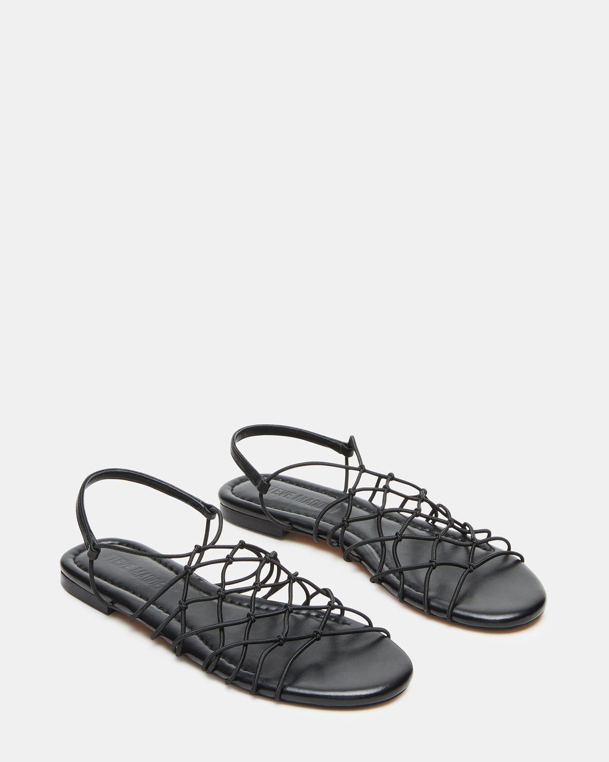 LIBRA Black Women's Strappy Flat Sandal | Steve Madden on Sale
