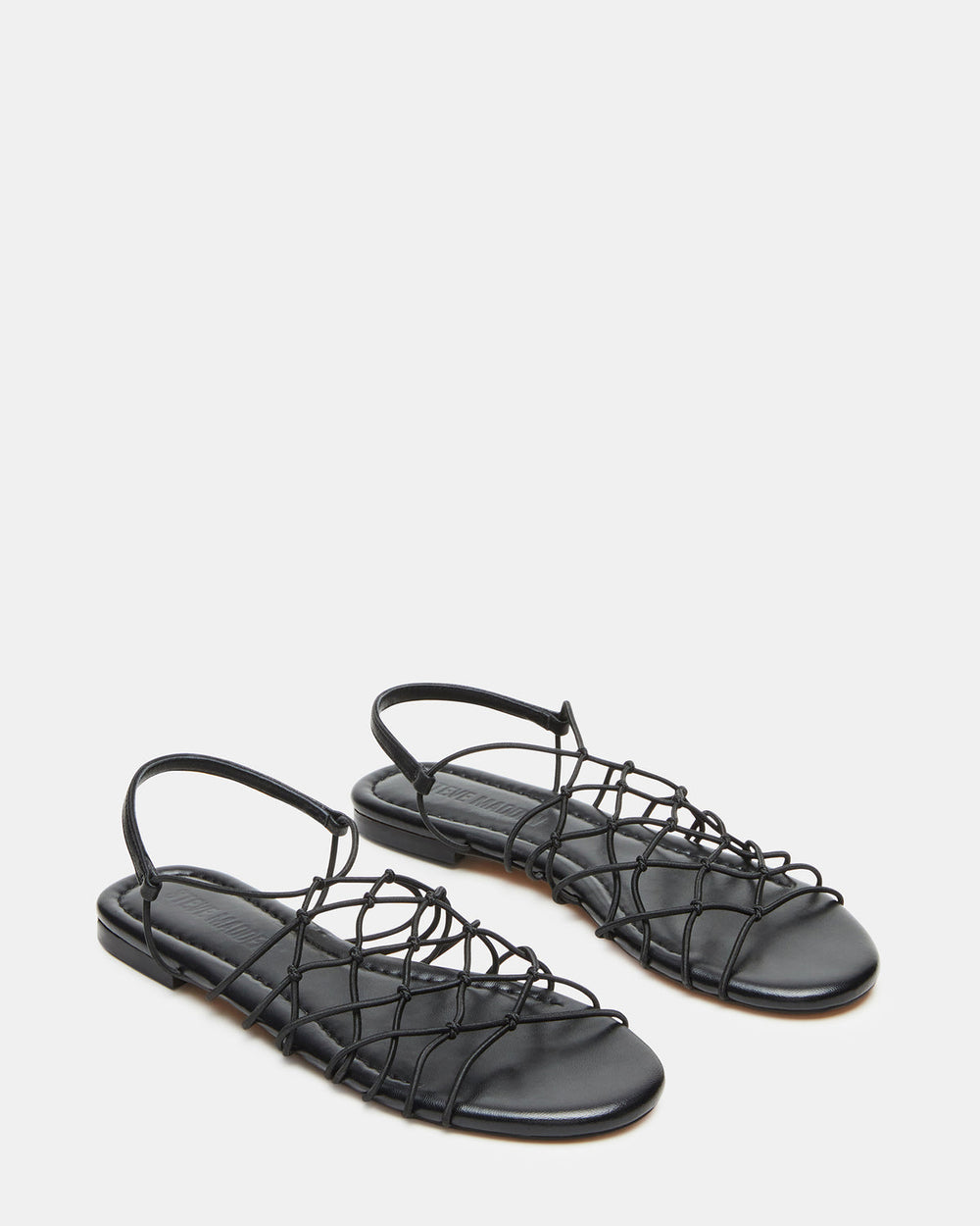 LIBRA Black Women's Strappy Flat Sandal | Steve Madden on Sale