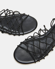LIBRA Black Women's Strappy Flat Sandal | Steve Madden on Sale