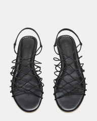 LIBRA Black Women's Strappy Flat Sandal | Steve Madden on Sale