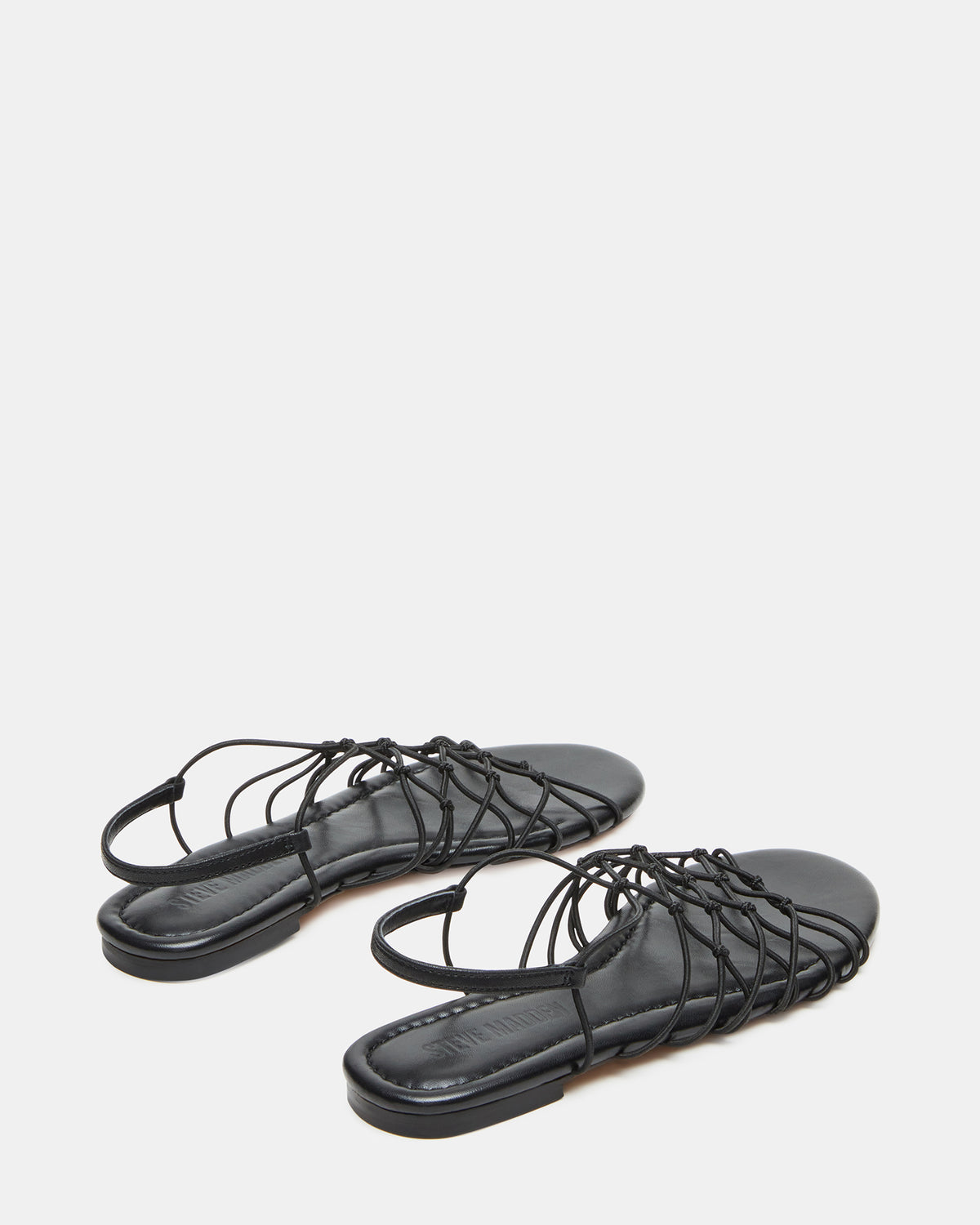 LIBRA Black Women's Strappy Flat Sandal | Steve Madden on Sale