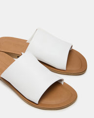 KIPP White Leather Slide Women's Sandal | Steve Madden near me