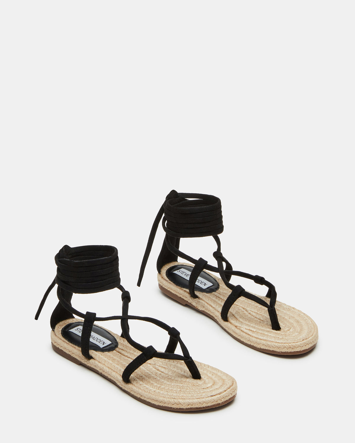 WADE Black Women's Strappy Lace-Up Espadrille Sandal | Steve Madden US