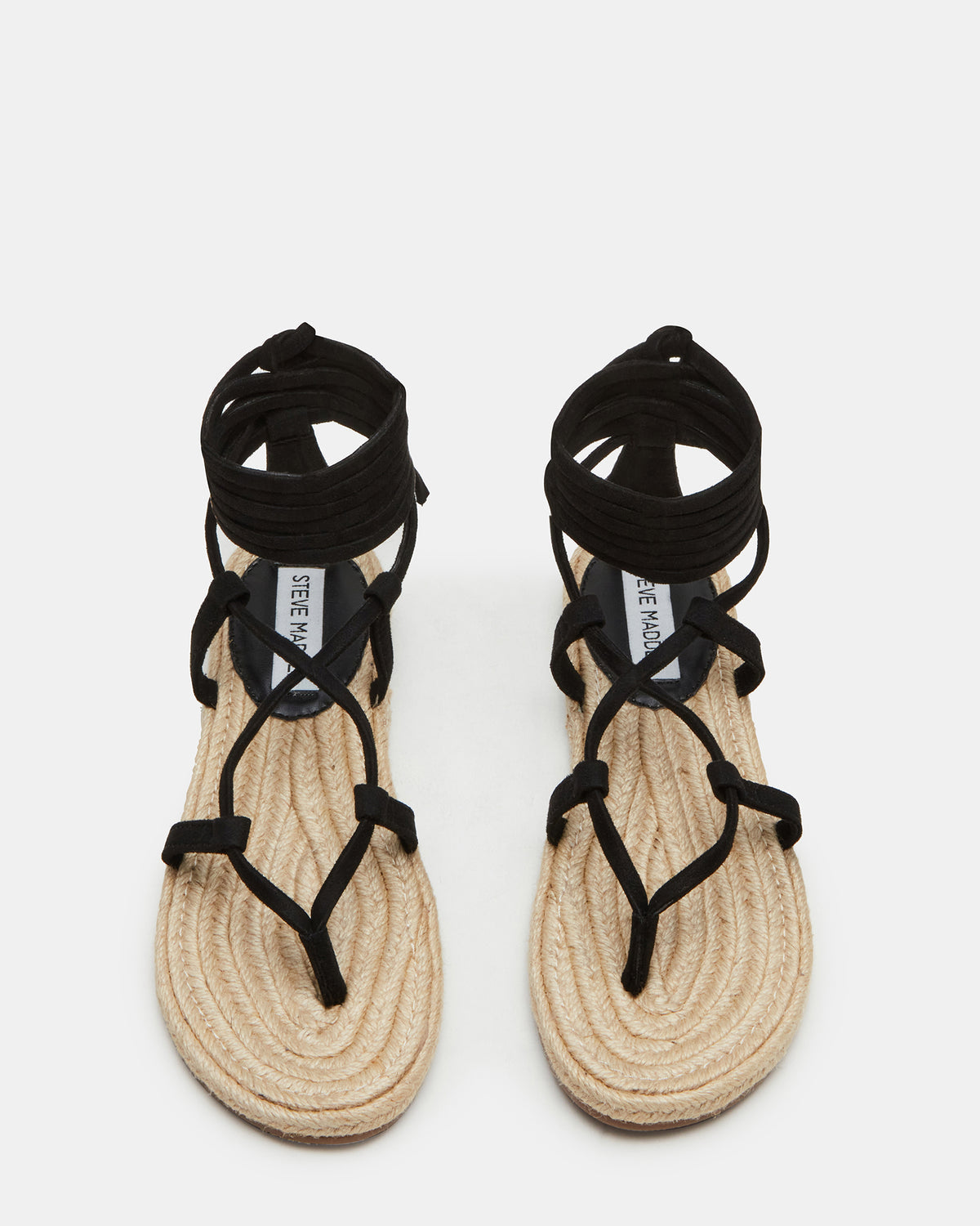 WADE Black Women's Strappy Lace-Up Espadrille Sandal | Steve Madden US