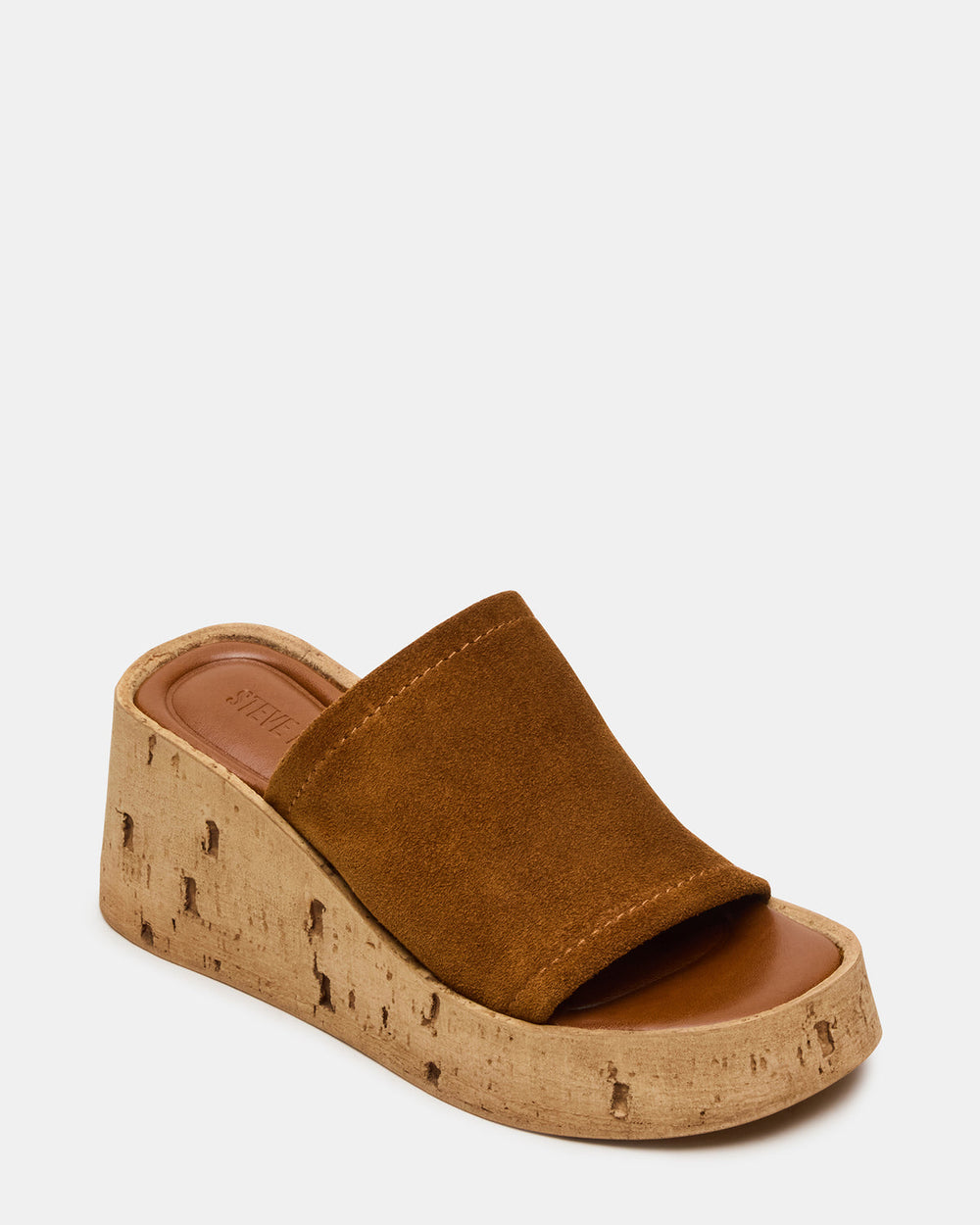 CELLAR Chestnut Suede Platform Wedge Square-Toe Women's Sandal | Steve Madden Sale