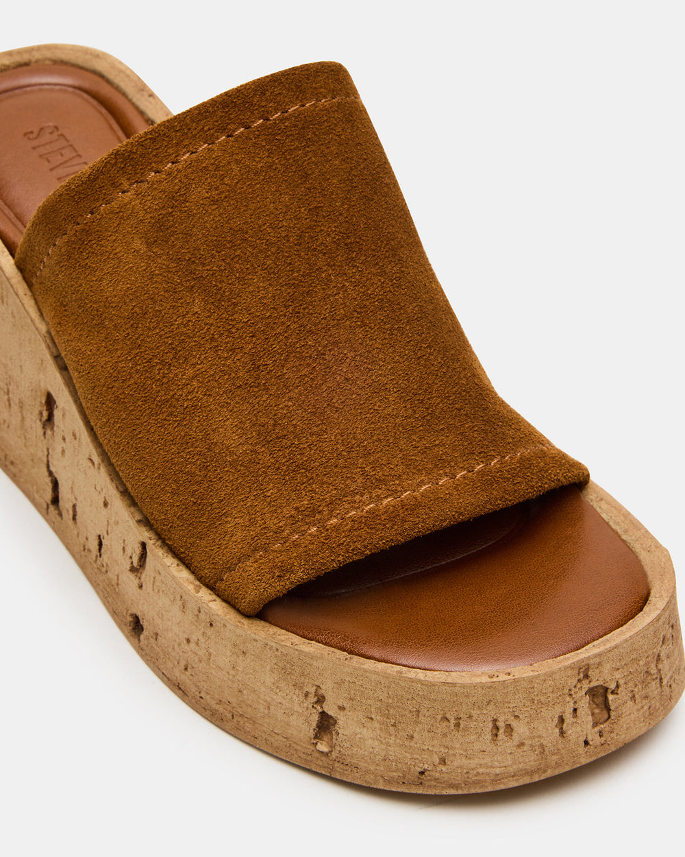 CELLAR Chestnut Suede Platform Wedge Square-Toe Women's Sandal | Steve Madden Sale