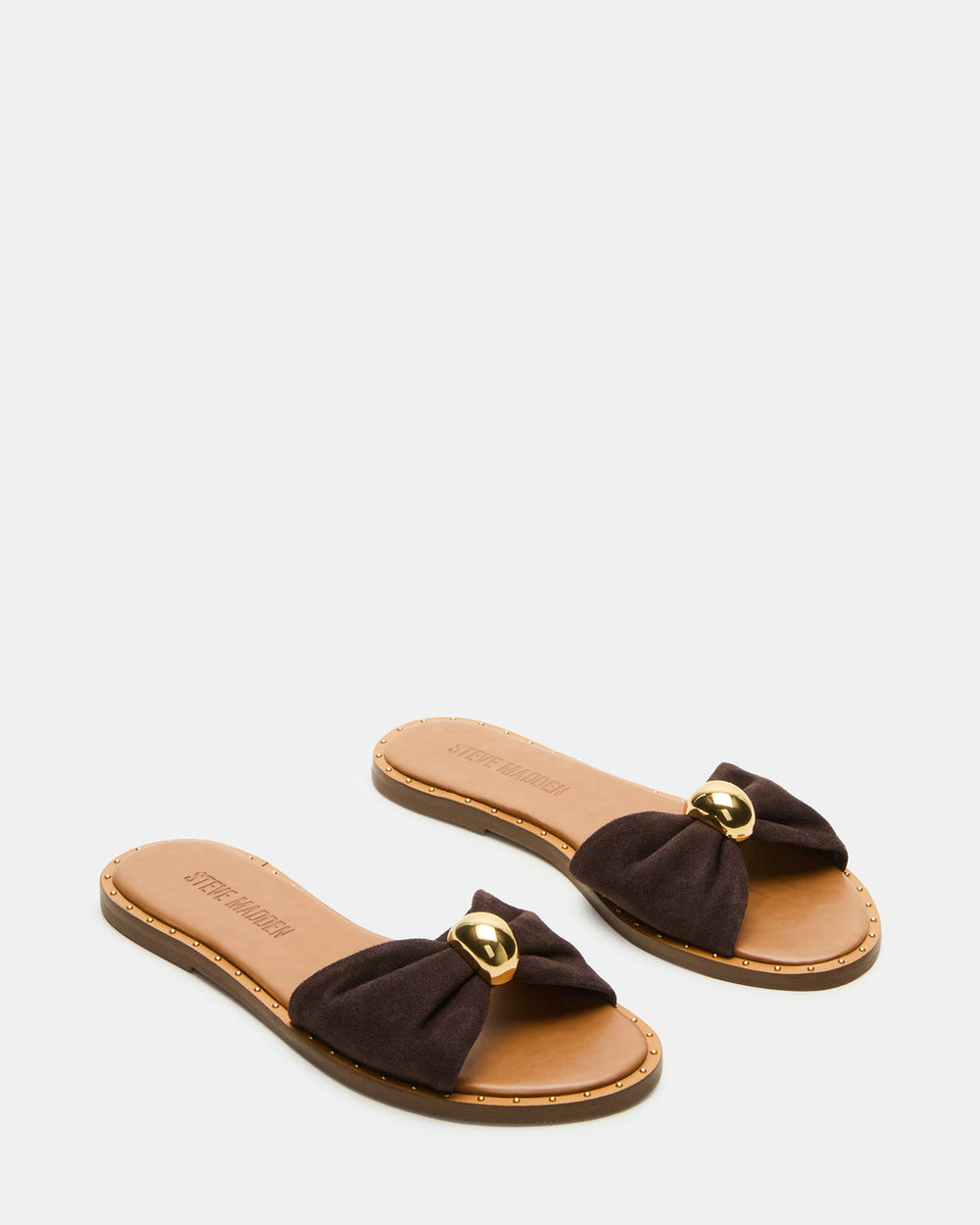DIPSY Brown Suede Slide Rounded Toe Women's Sandal | Steve Madden online