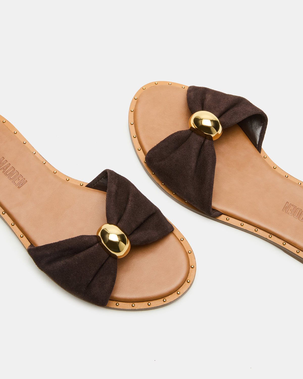 DIPSY Brown Suede Slide Rounded Toe Women's Sandal | Steve Madden online