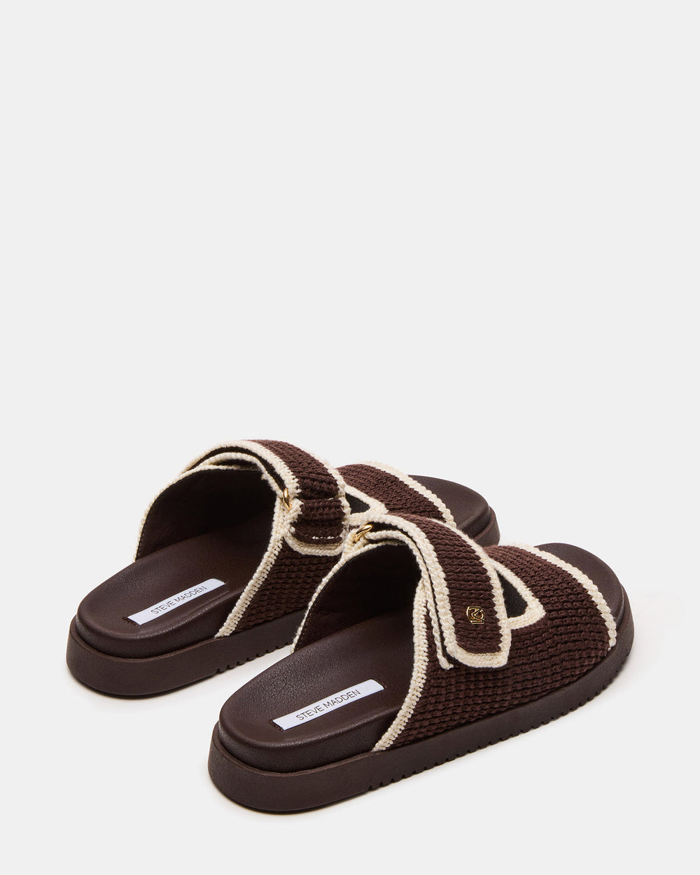 MAYSIE Brown Multi Woven Flatform Footbed Slide Women's Sandal | Steve Madden US