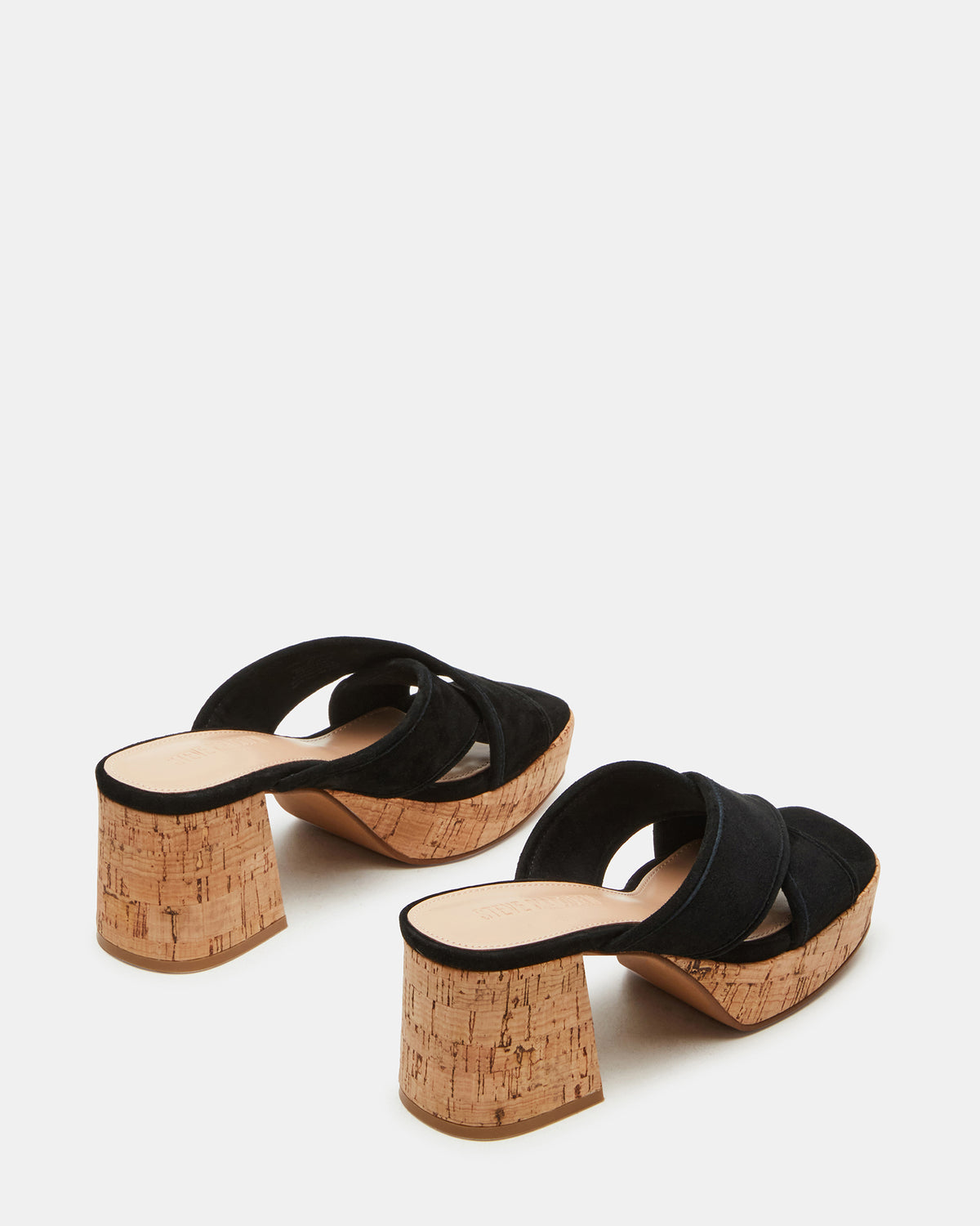 MARSDEN Black Suede Women's Platform Square-Toe Mule Sandal | Steve Madden outlet