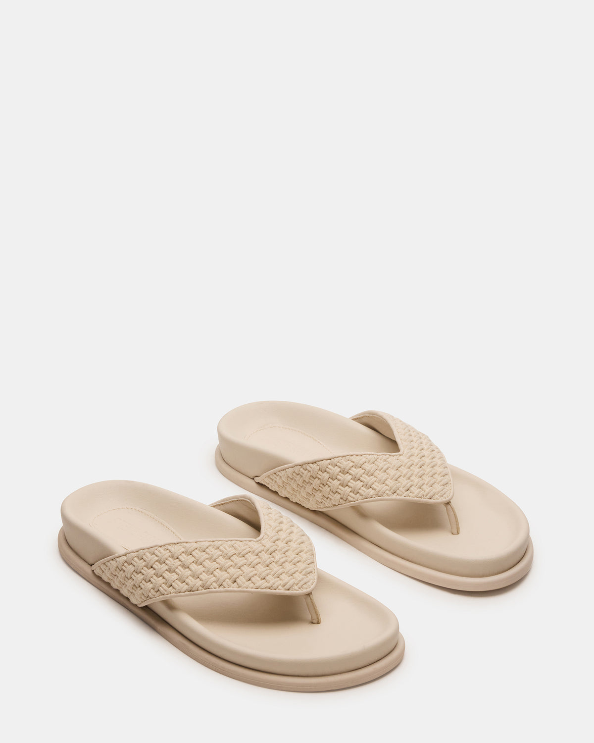 ZINNIA Bone Multi Women's Thong Footbed Sandal | Steve Madden Sale