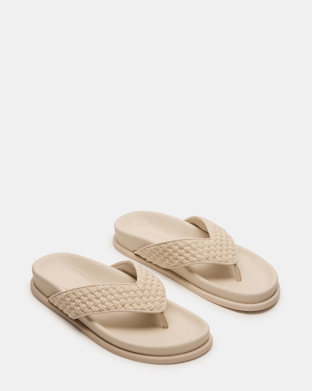 ZINNIA Bone Multi Women's Thong Footbed Sandal | Steve Madden Sale
