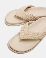 ZINNIA Bone Multi Women's Thong Footbed Sandal | Steve Madden Sale