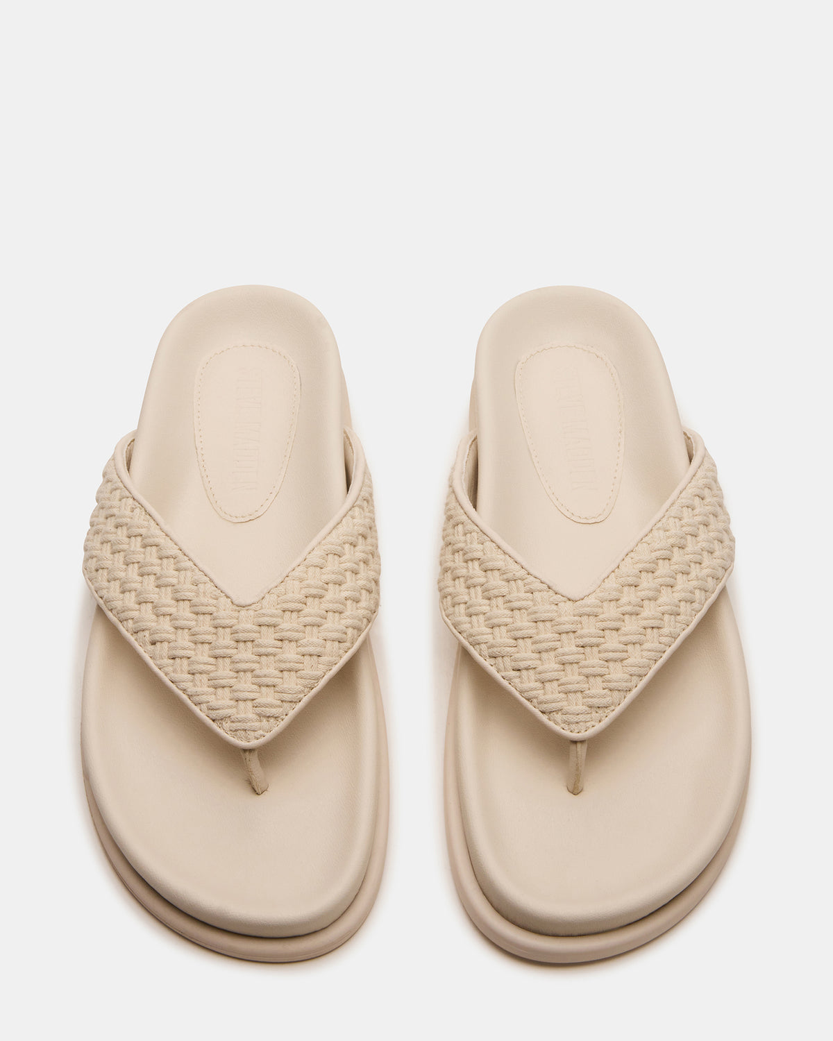 ZINNIA Bone Multi Women's Thong Footbed Sandal | Steve Madden Sale