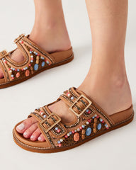 CABO Multi Beaded Footbed Slide | Women's Sandals | Steve Madden on Sale