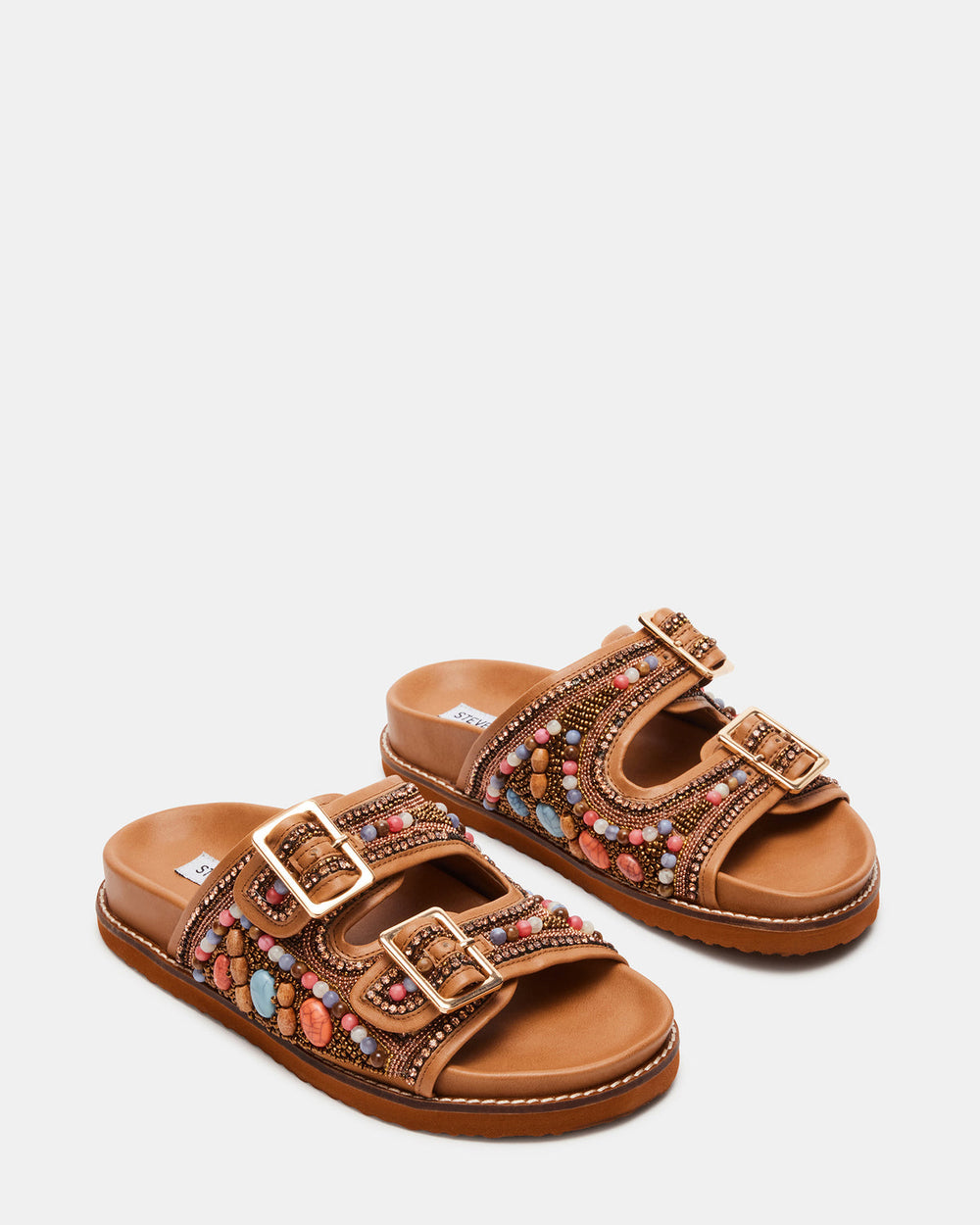 CABO Multi Beaded Footbed Slide | Women's Sandals | Steve Madden on Sale