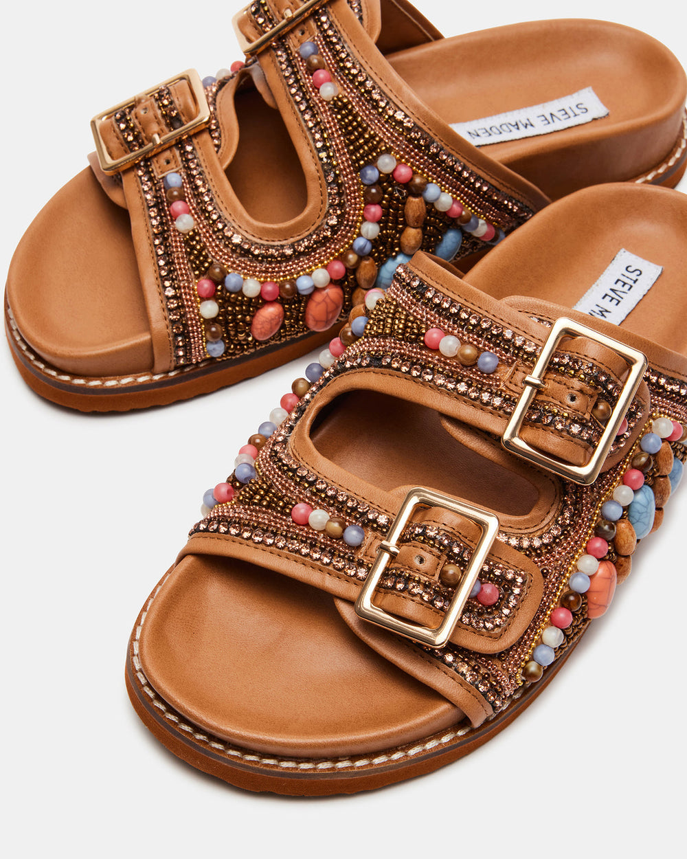 CABO Multi Beaded Footbed Slide | Women's Sandals | Steve Madden on Sale