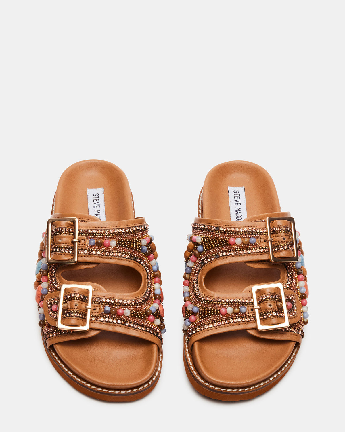 CABO Multi Beaded Footbed Slide | Women's Sandals | Steve Madden on Sale