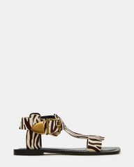 BRAZINN Zebra Strappy Flat Sandal Women's Sandal | Steve Madden near me