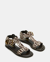 BRAZINN Zebra Strappy Flat Sandal Women's Sandal | Steve Madden near me