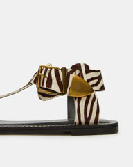 BRAZINN Zebra Strappy Flat Sandal Women's Sandal | Steve Madden near me