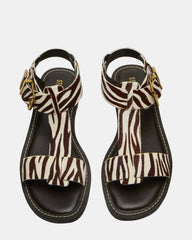 BRAZINN Zebra Strappy Flat Sandal Women's Sandal | Steve Madden near me